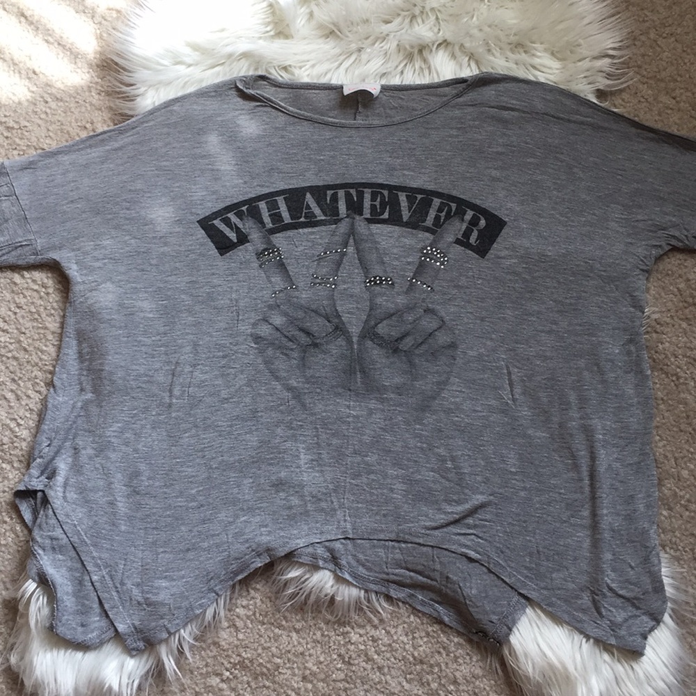 Gray thin sweater with bling rhinestones size L